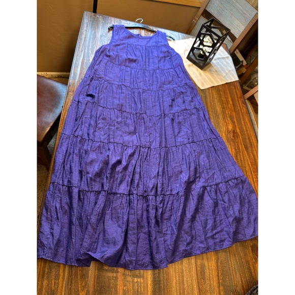 J Jill Tiered Dress Purple Maxi Dress Sleeveless Woman's XLarge XL Fairycore - Picture 3 of 14